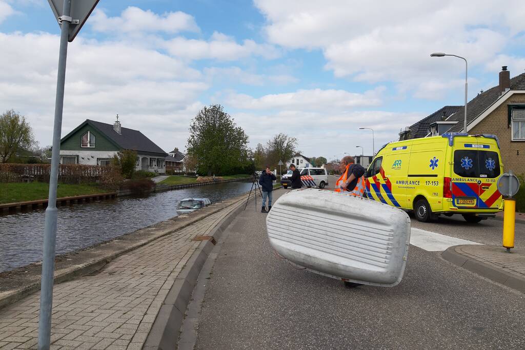 Personenauto belandt in water