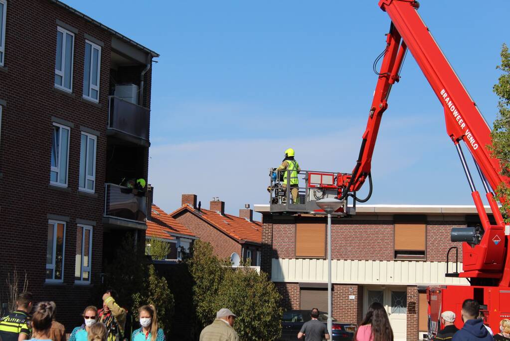 Veel bekijks bij brand op balkon