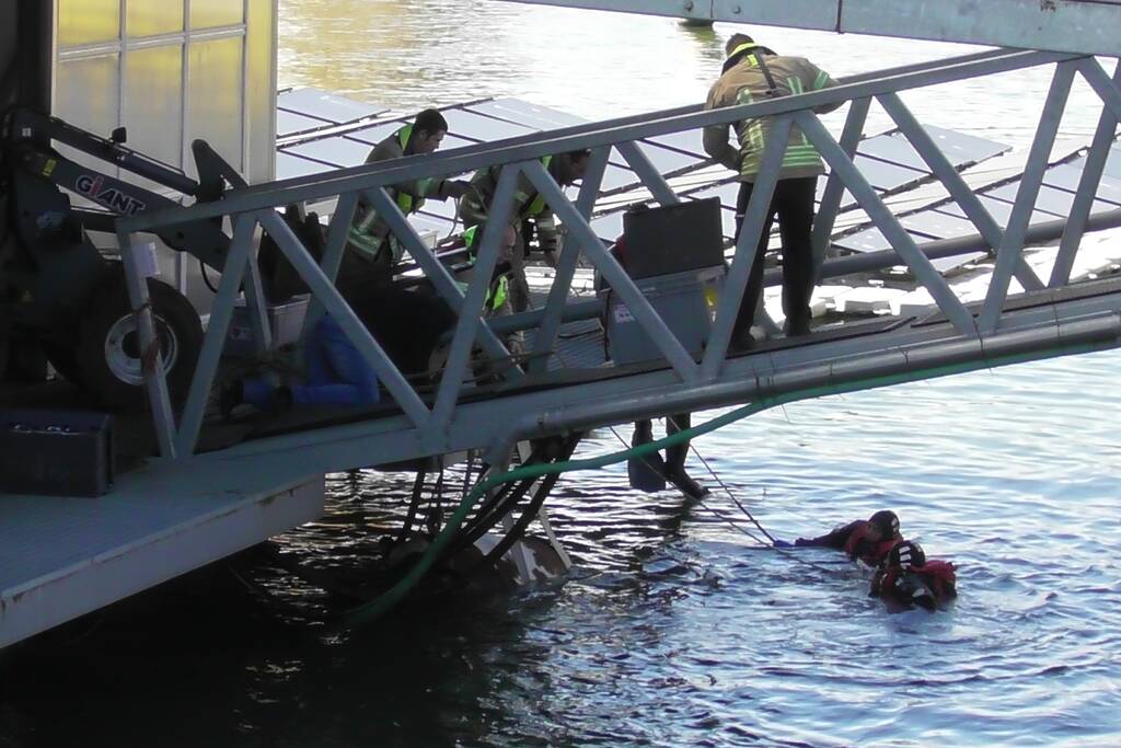 Koe belandt in water Floating Farm