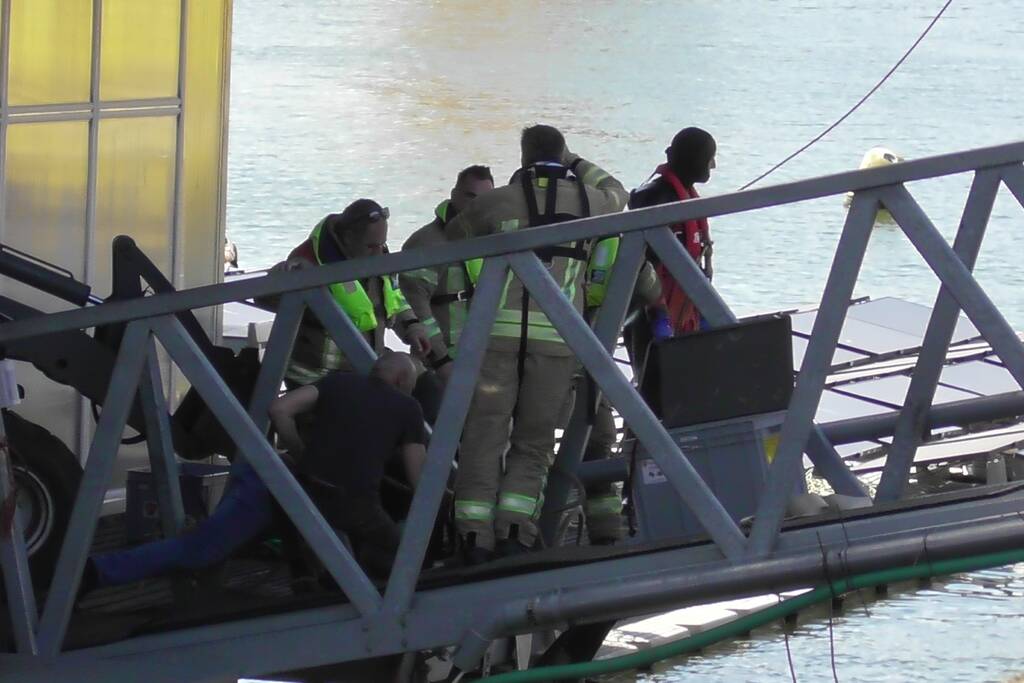 Koe belandt in water Floating Farm