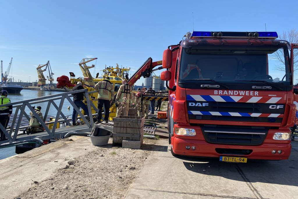 Koe belandt in water Floating Farm