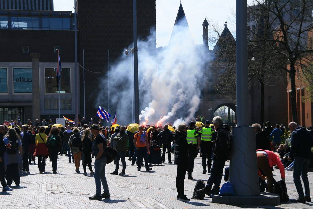 Drukte bij demonstratie in binnenstad
