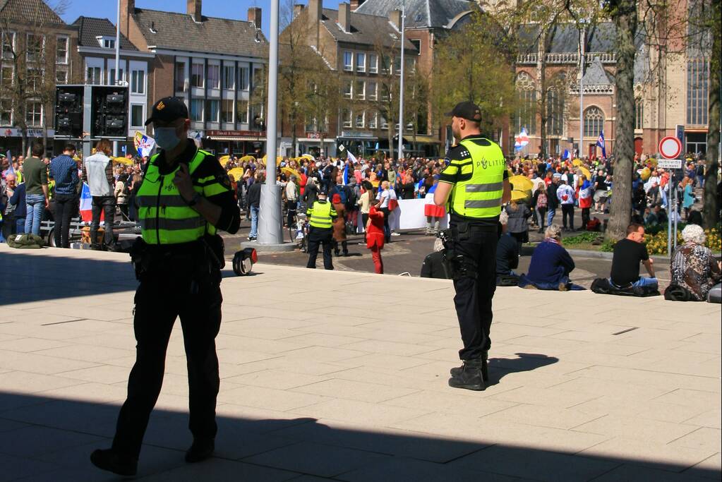 Drukte bij demonstratie in binnenstad