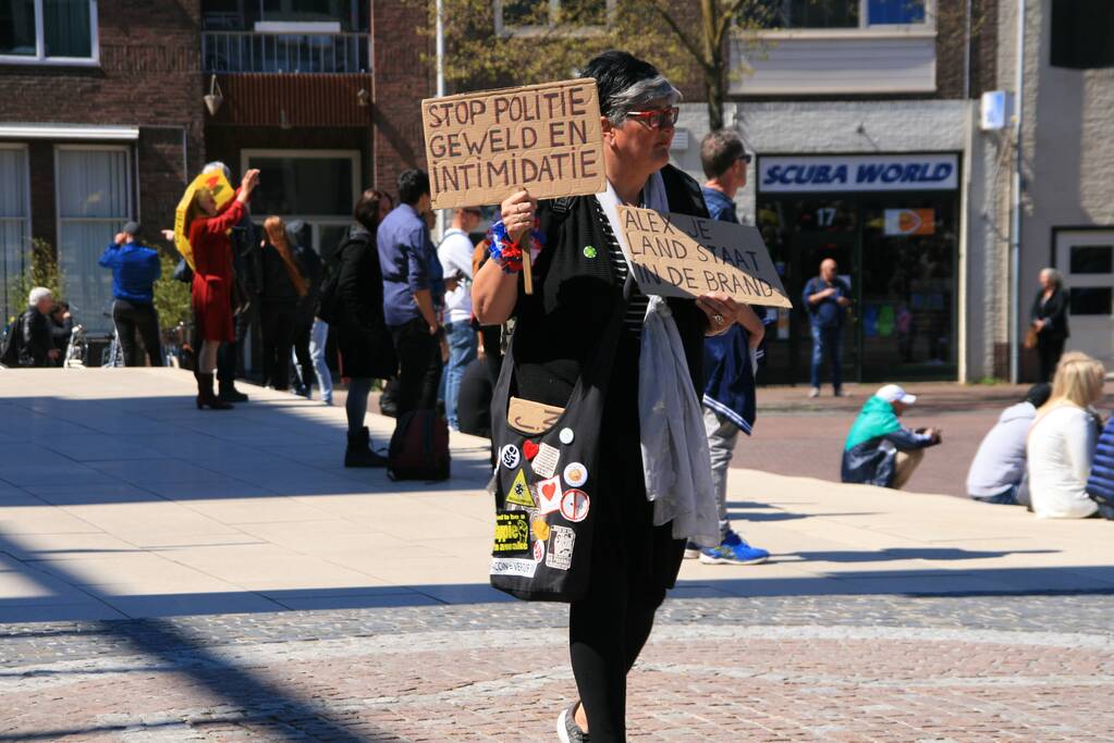Drukte bij demonstratie in binnenstad