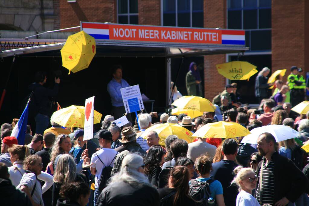Drukte bij demonstratie in binnenstad