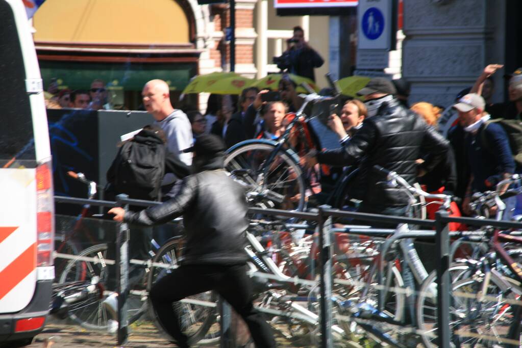 Drukte bij demonstratie in binnenstad