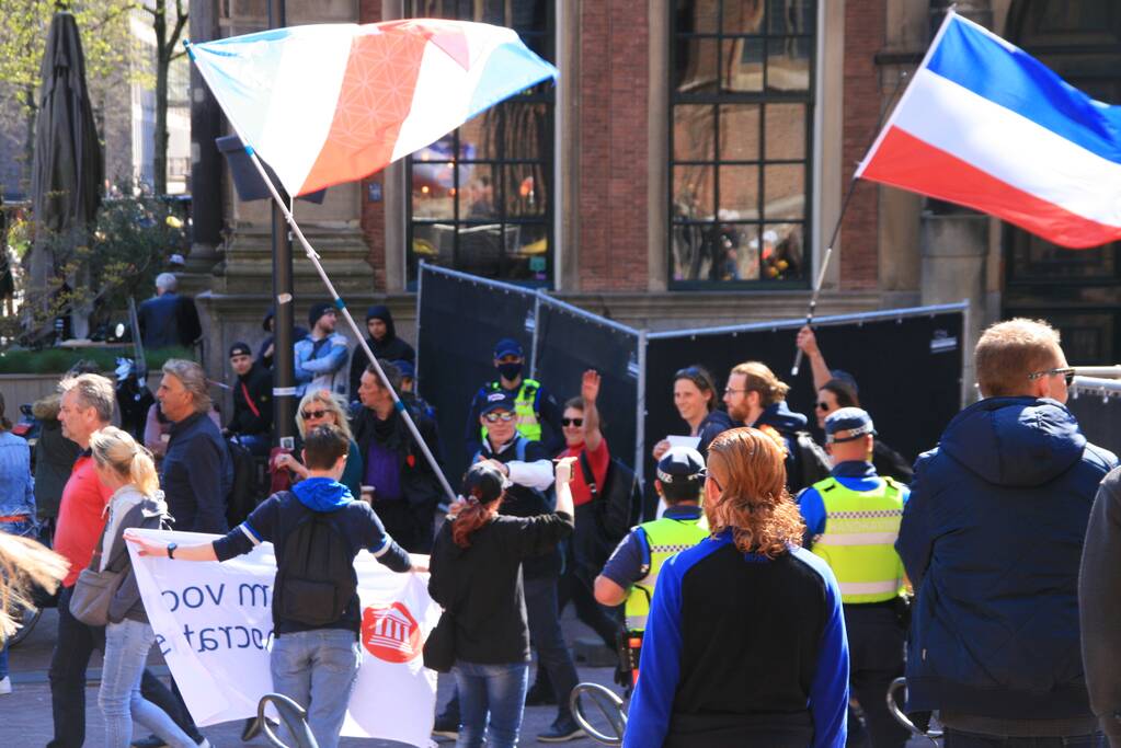 Drukte bij demonstratie in binnenstad