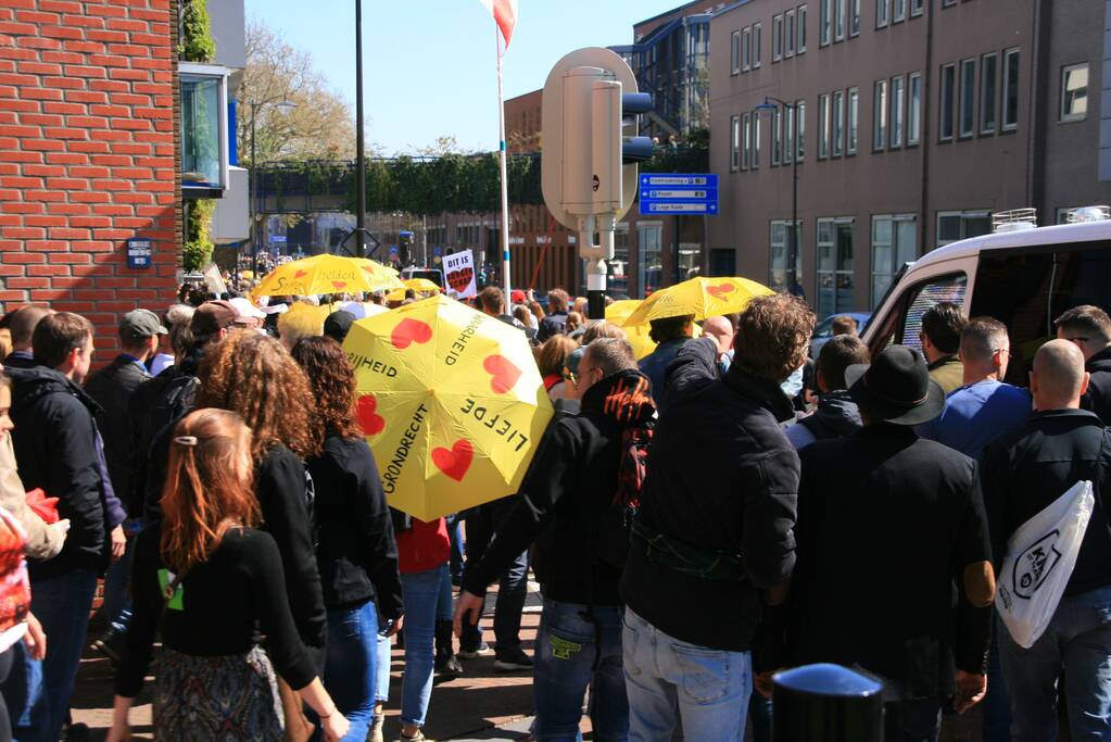 Drukte bij demonstratie in binnenstad