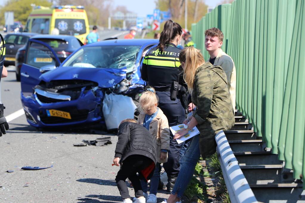 Kinderen betrokken bij kettingbotsing