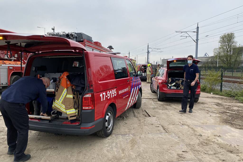 Goederentrein in Botlektunnel in brand