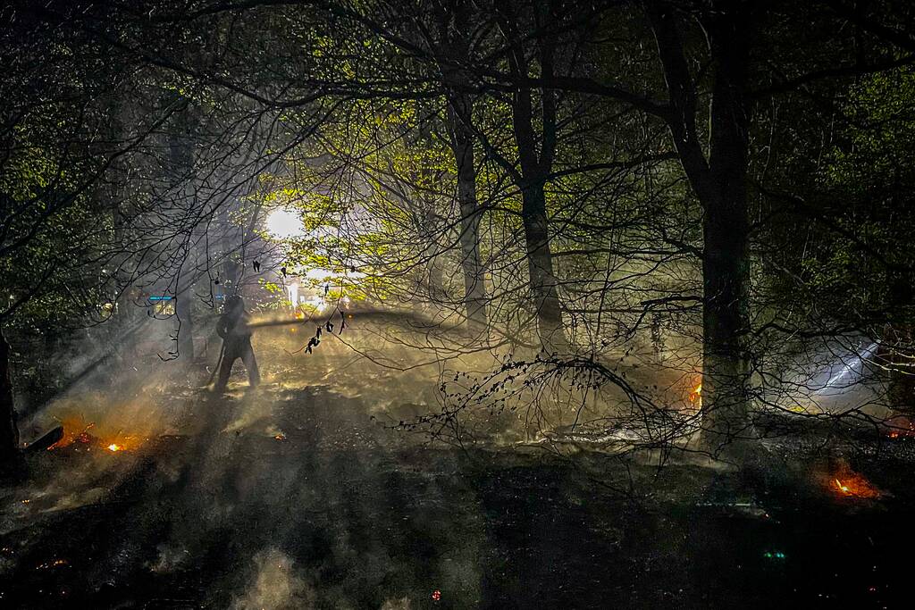 Stuk heide gaat in vlammen op