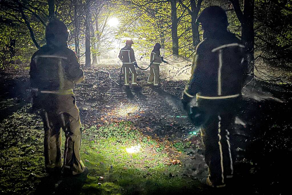 Stuk heide gaat in vlammen op