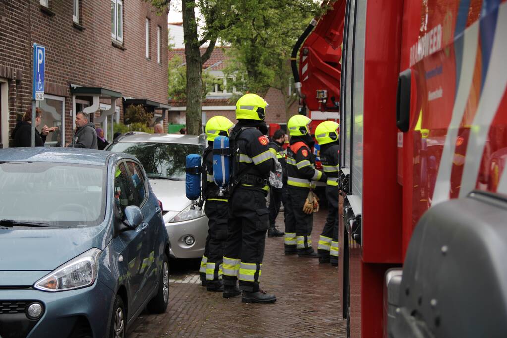 Veel rook bij brand in schoorsteen