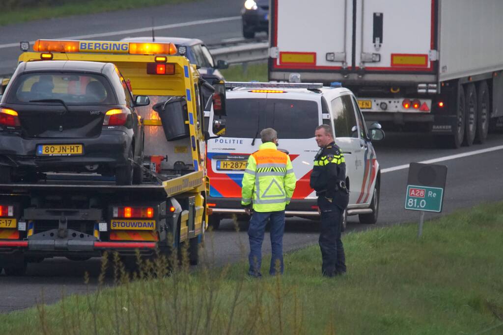 Schade bij ongeval op snelweg