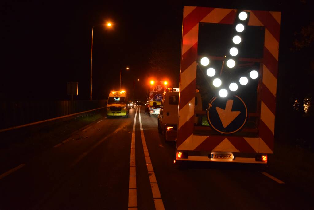 Gewonde bij aanrijding bij wegwerkzaamheden