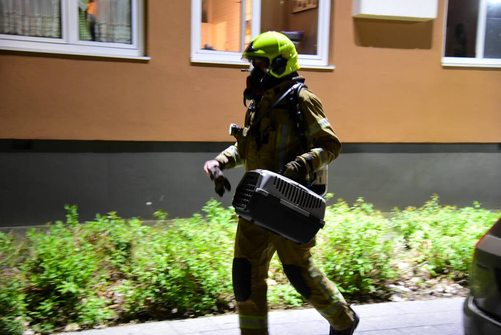 Brand in portiekflat na ontploffing