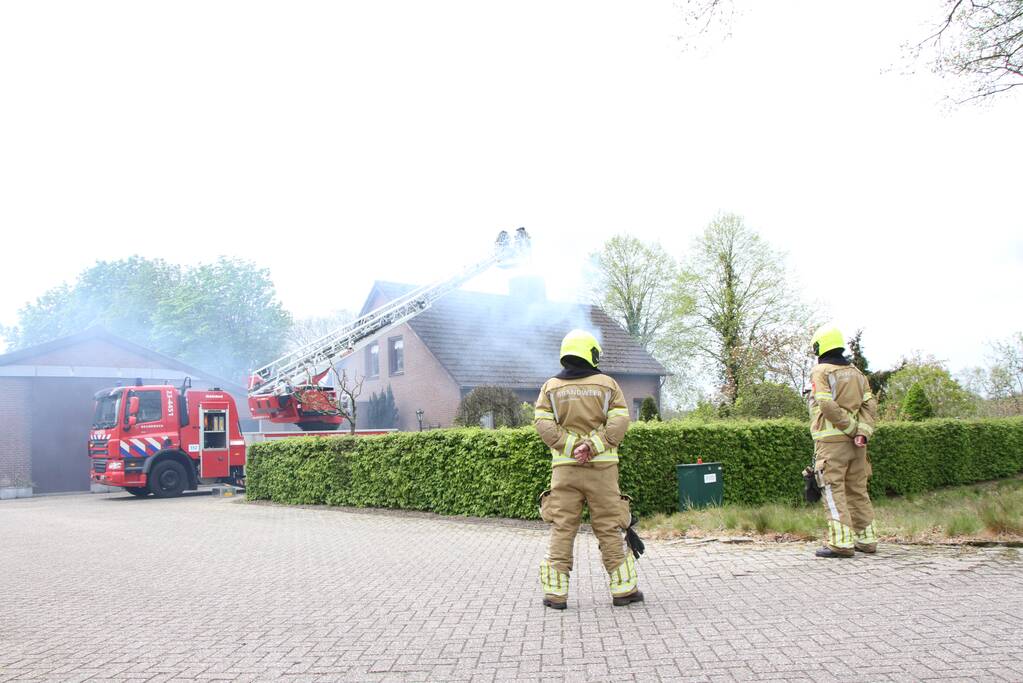Forse rookontwikkeling bij schoorsteenbrand