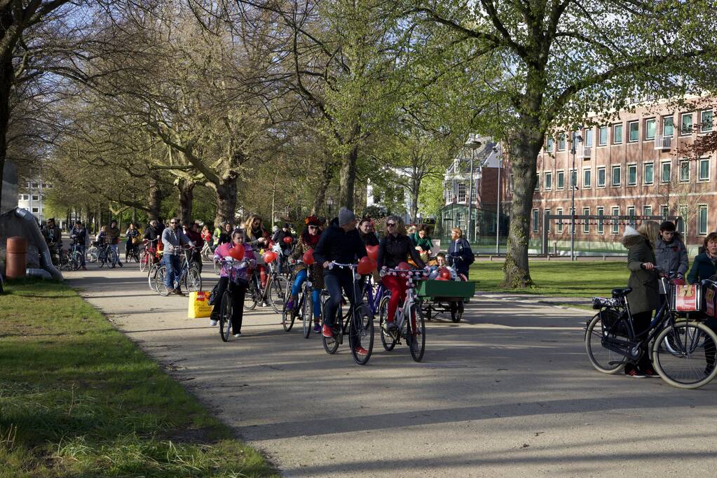 Fietsprotest tegen Corona maatregelen