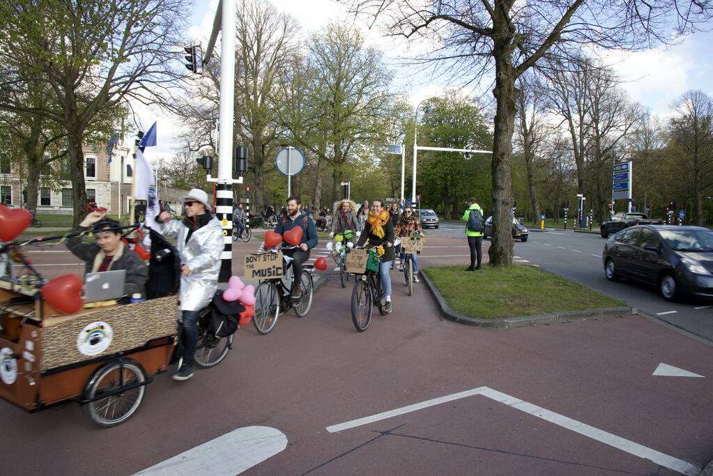 Fietsprotest tegen Corona maatregelen