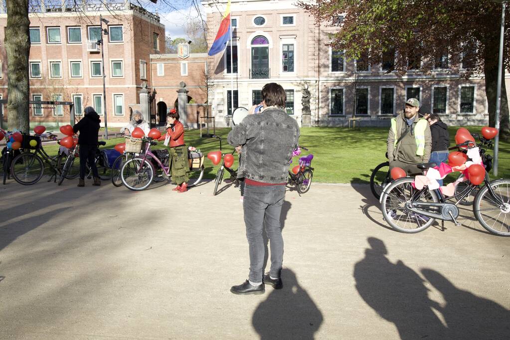 Fietsprotest tegen Corona maatregelen