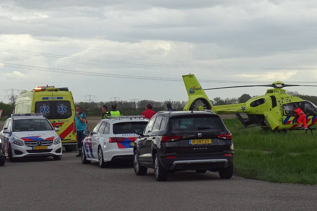 Traumahelikopter landt voor rendez-vous