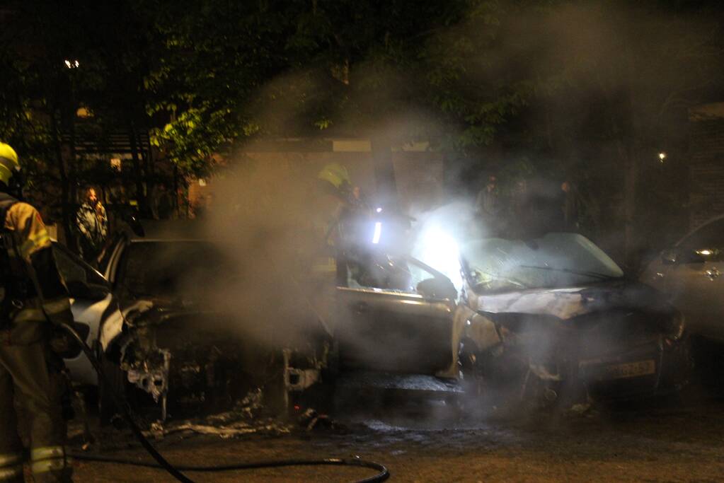 Tweetal auto's verwoest door brand