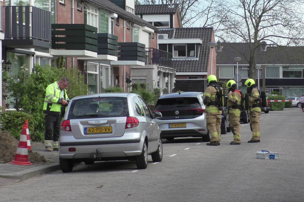 Straat afgesloten door gaslek