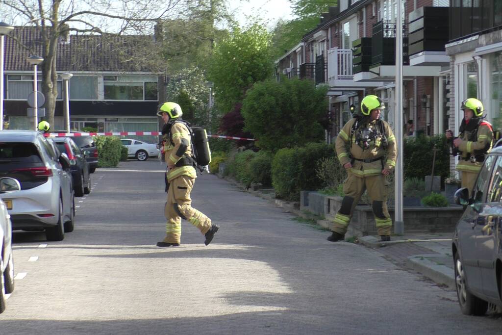 Straat afgesloten door gaslek