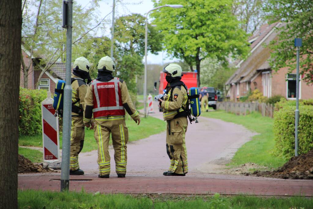 Gasleiding geraakt bij graafwerkzaamheden