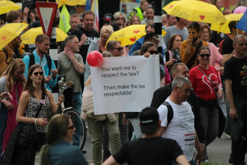 Manifestatie Walk of Freedom tegen coronabeleid
