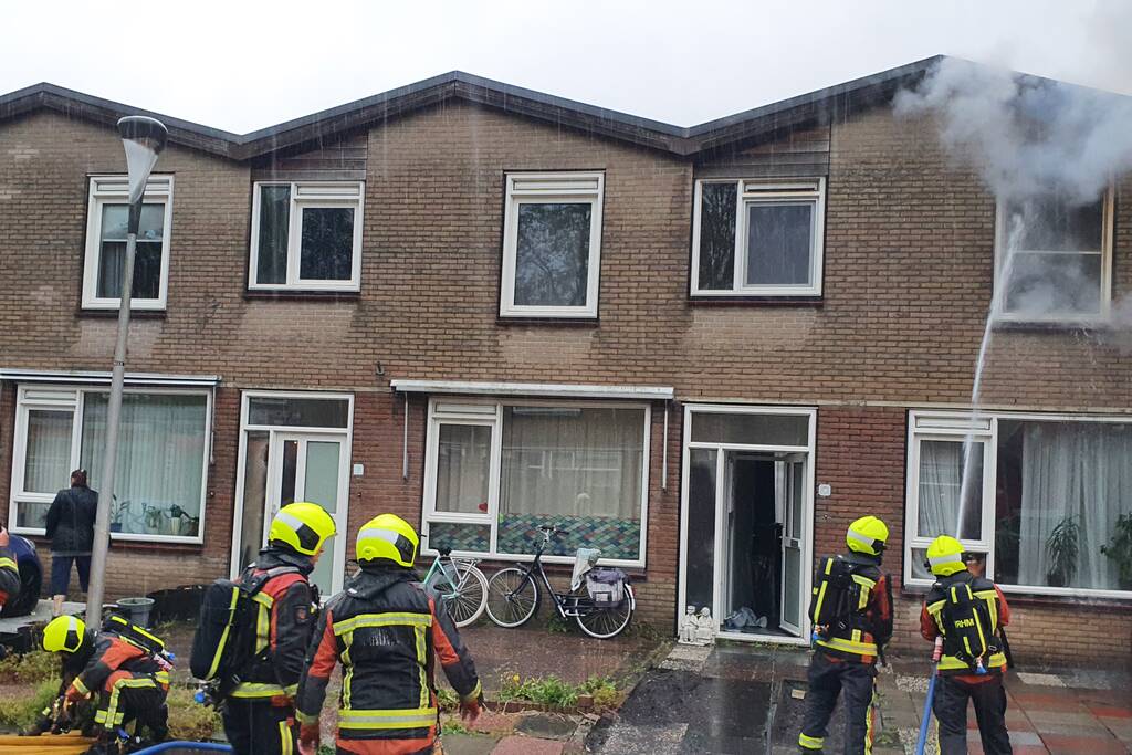 Hevige brand in woning