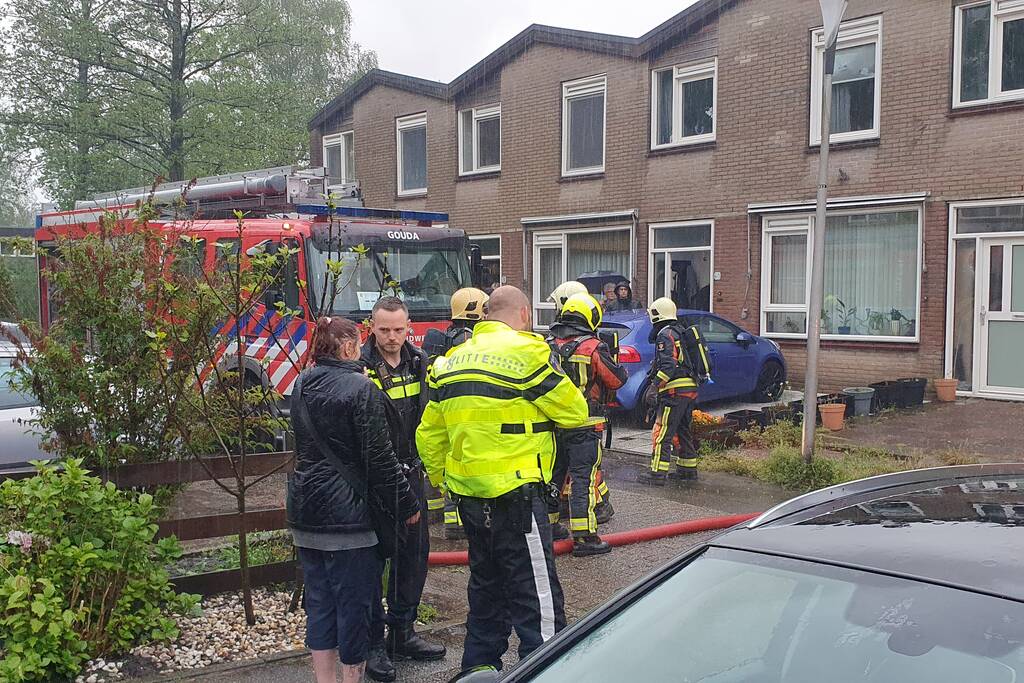 Hevige brand in woning