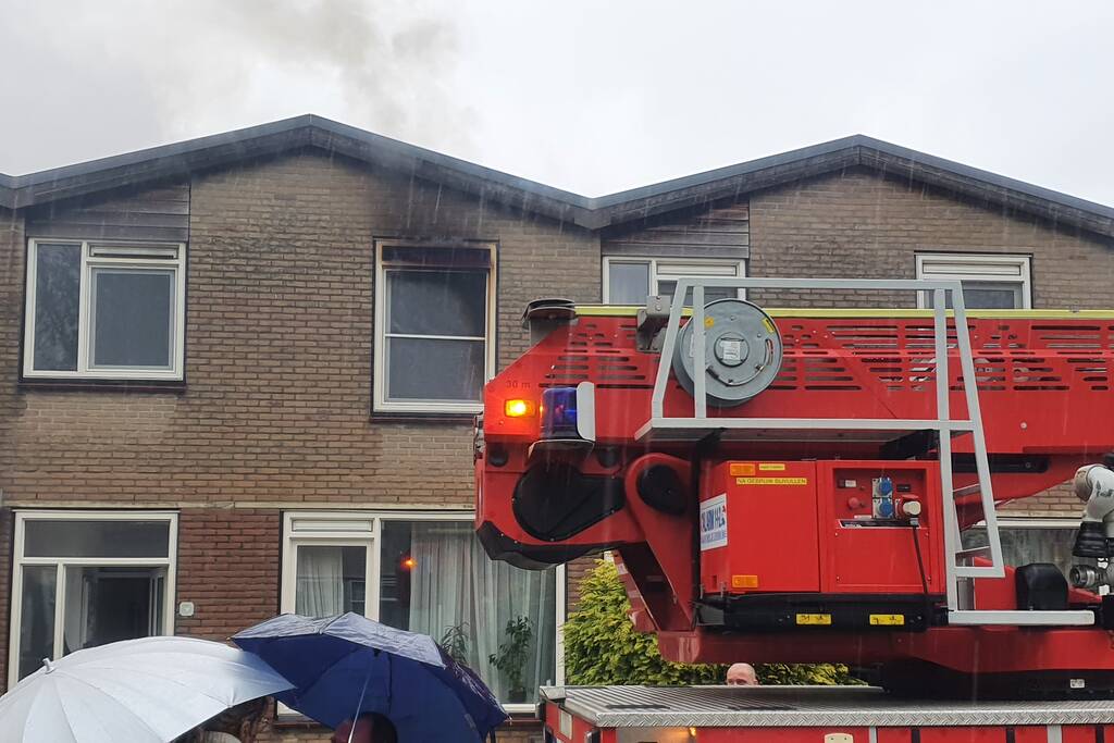 Hevige brand in woning