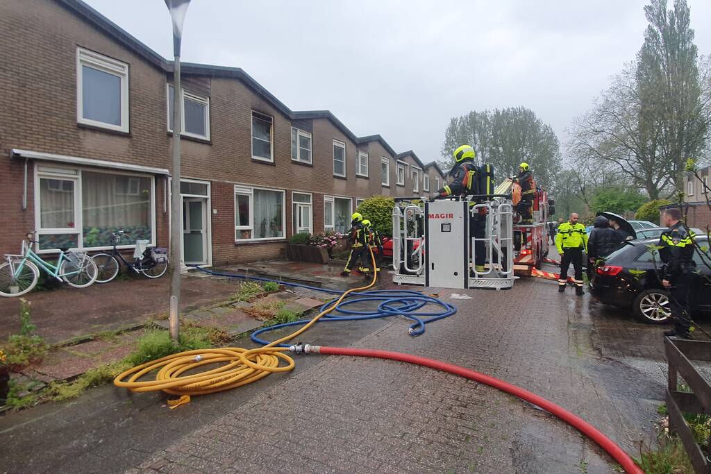Hevige brand in woning
