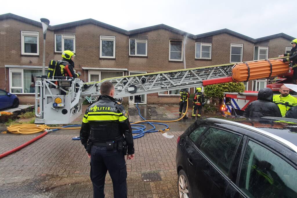 Hevige brand in woning