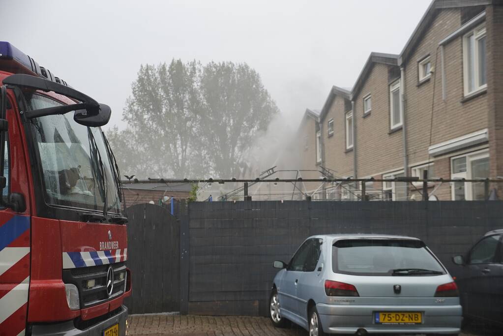 Hevige brand in woning