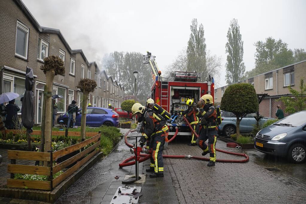 Hevige brand in woning