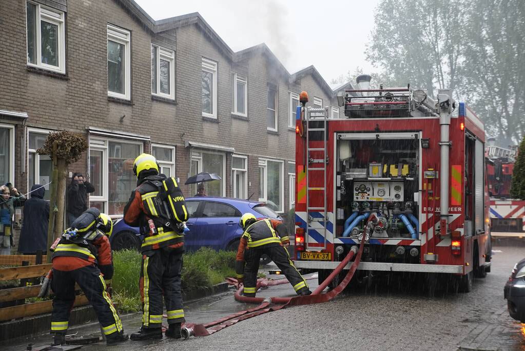 Hevige brand in woning