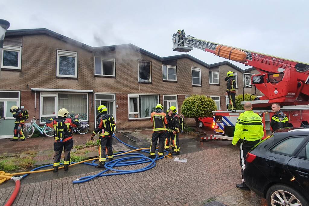 Hevige brand in woning