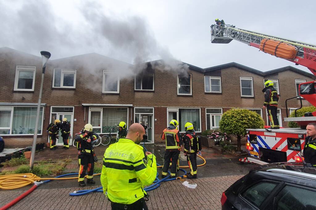 Hevige brand in woning