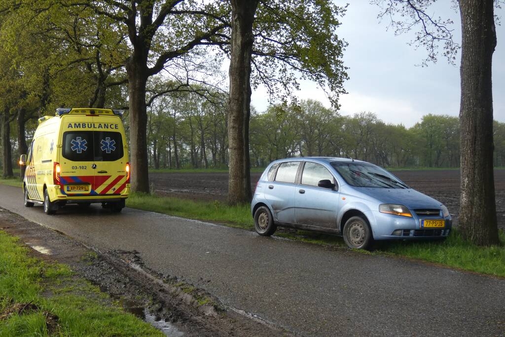 Auto tegen boom tot stilstand