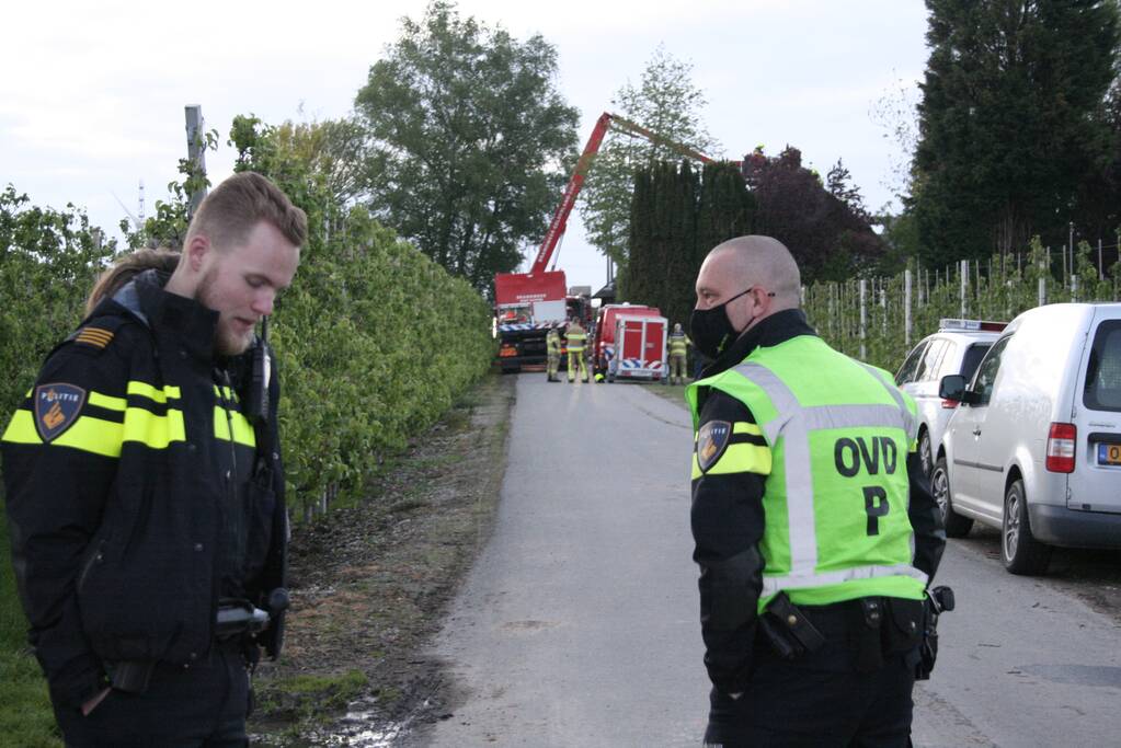Brand in woning met rieten dak
