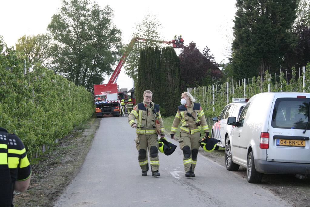 Brand in woning met rieten dak