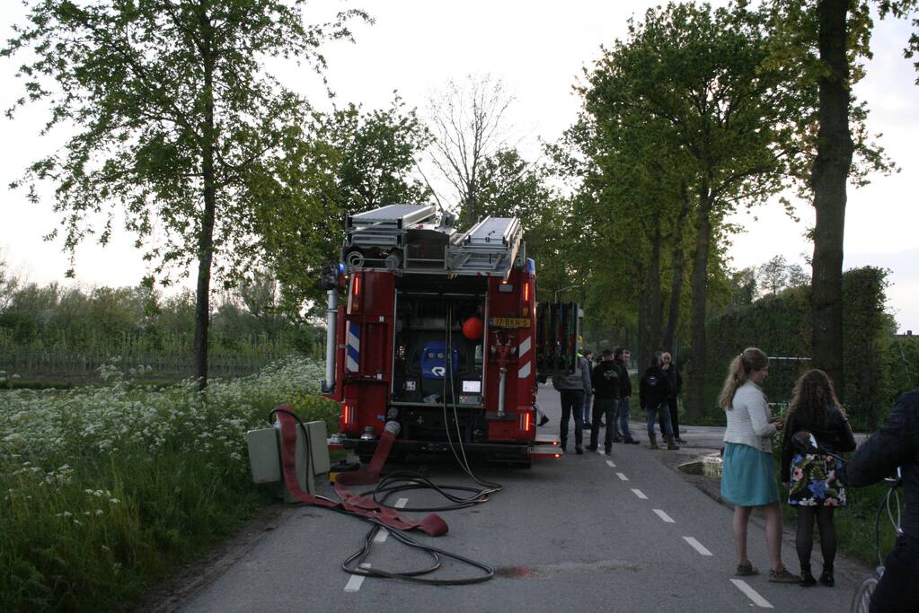 Brand in woning met rieten dak