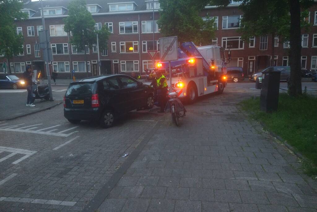 Auto crasht na politieachtervolging