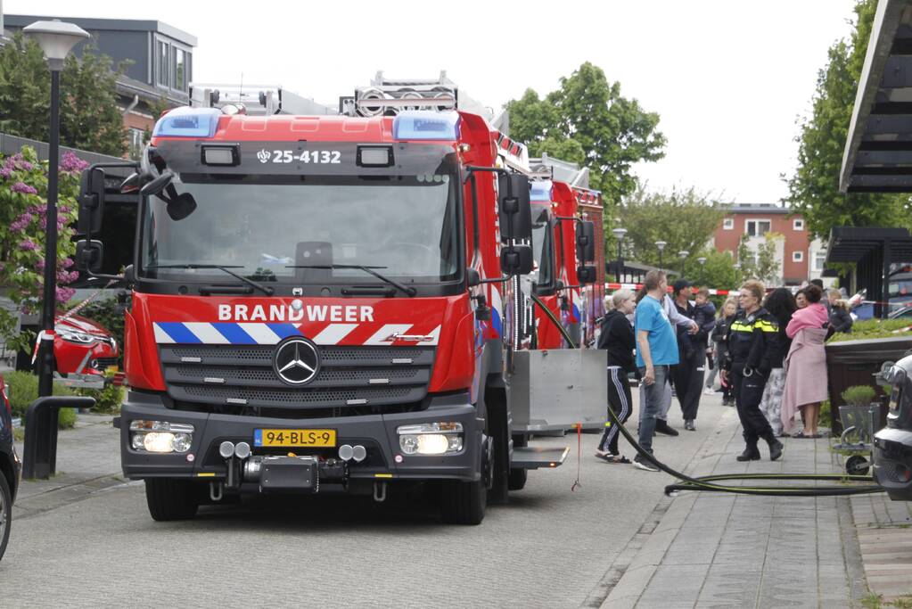 Inzet hulpdiensten bij woningbrand