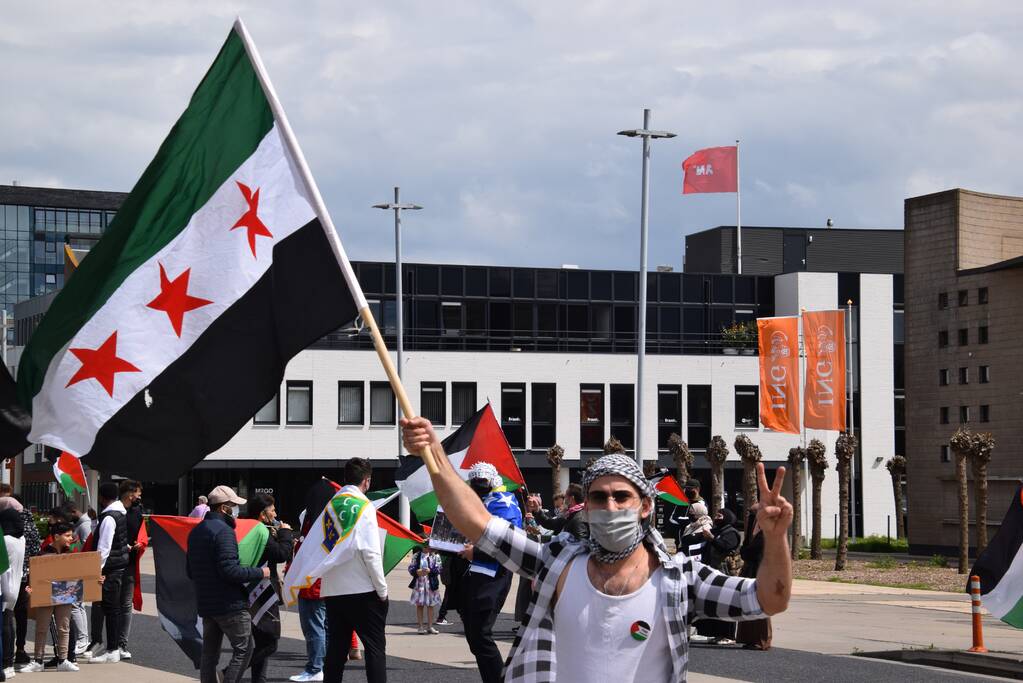 Politie houdt toezicht bij demonstratie