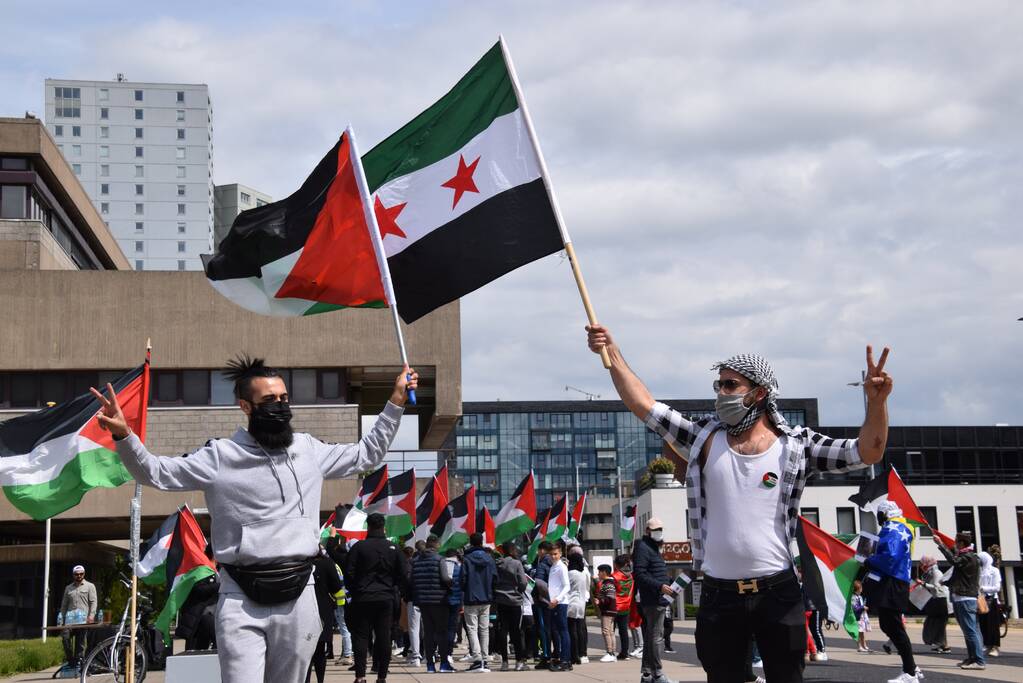 Politie houdt toezicht bij demonstratie