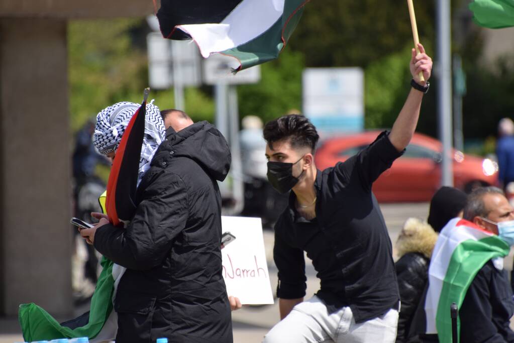 Politie houdt toezicht bij demonstratie