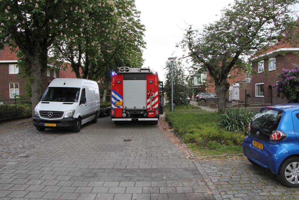 Gasleiding geraakt bij graafwerkzaamheden